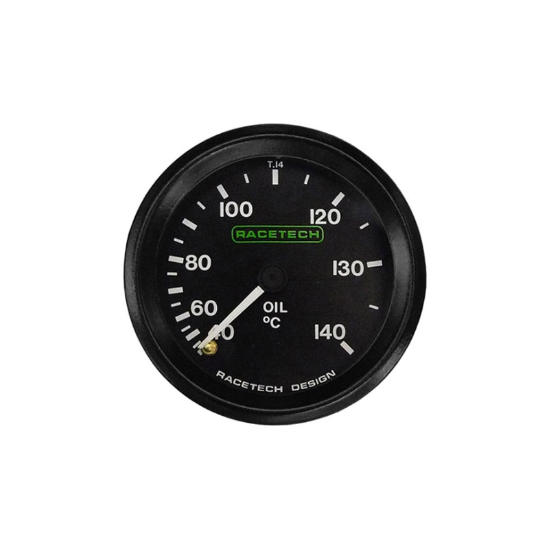 Manometru mecanic de temperatură a uleiului Racetech, 40–140 °C, Ø 52 mm - RT-T14BL7 - T14BL7 - 3661768038307